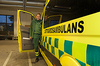 Lättvårdsambulansen med ambulanssjuksköterskan Pär-Anders Svensson.